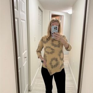 Matthildur MxM Sunburst Pattern Beige Women's Top